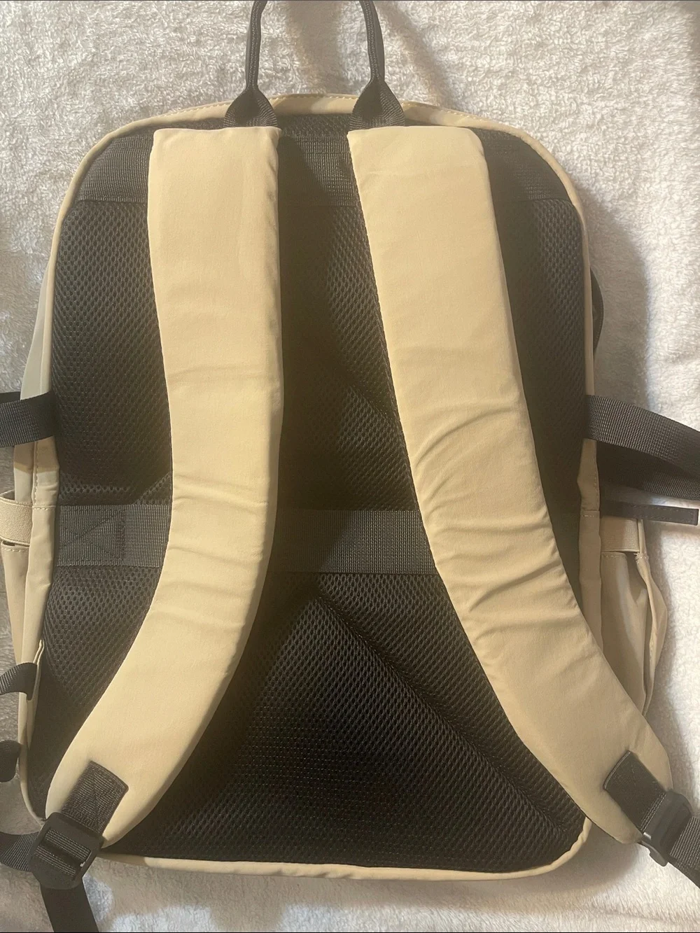 Neutral Beige Women's Backpack with Front Pocket